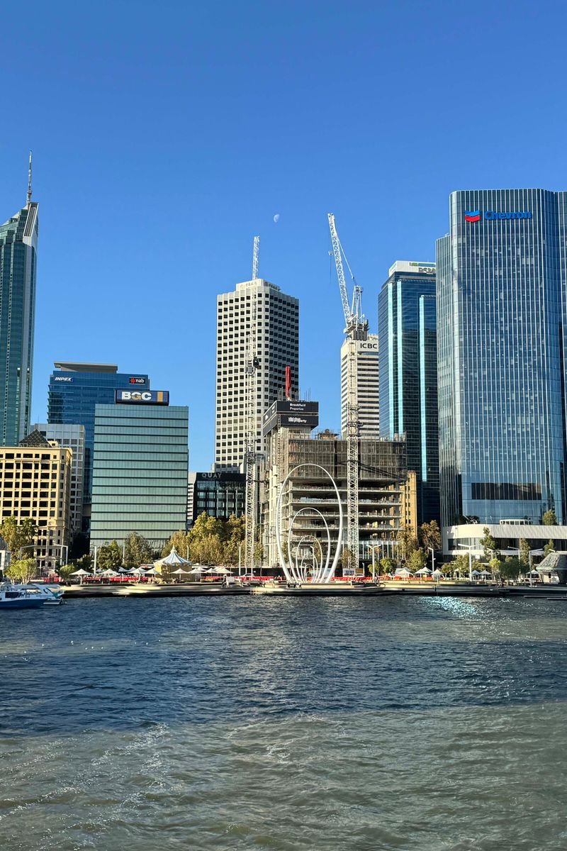 Perth skyline and Elizabeth Quay waterfront by day