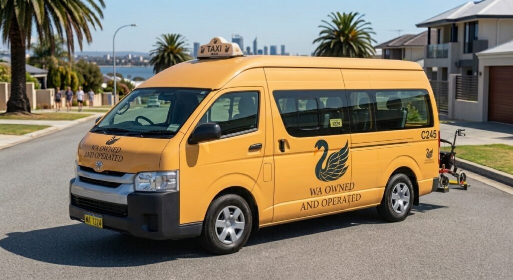 Swan River Cabs maxi taxi van, WA owned and operated, Perth
